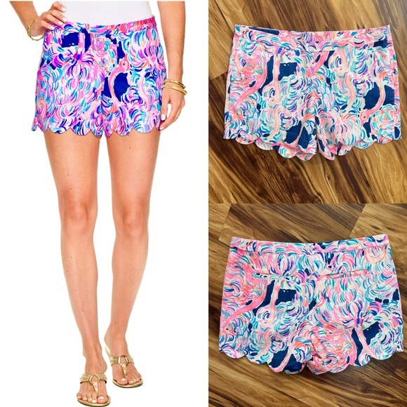 Lilly Pulitzer Pants - Lilly Pulitzer Pink Pelican Scallop Hem Shorts